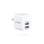 Anker PowerPort mini（12W 2ポート USBフルスピード充電器）【折りたたみ式プラグ/PowerIQ/超コンパクトサイズ 】iPhone iPad Android Audiovox CDM3000 各種対応