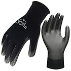 [エース] 作業手袋 ウレタン背抜き手袋 ブラック 3双組 Mサイズ AG777