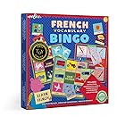 eeBoo: フランス語ビンゴ語彙ゲーム 発音ガイド&ドローイングバッグ ゲームボード6枚 プレイチップ48枚 プレイヤー2~6人用 対象年齢5歳以上