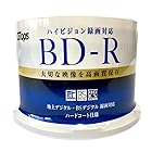 G-TOPS 1回録画用 ブルーレイディスク BD-R 25GB 50枚 ホワイトプリンタブル 6倍速(1-6倍速)片面 1層大手メーカー同工場製 BD-R25WGAS50