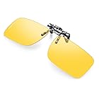 [CEETOL] クリップサングラス めがねの上から 偏光サングラス UVカット 夜間運転用 昼夜兼用 男女兼用 メガネにつける サングラス 跳ね上げ 前掛け式 (黄色)