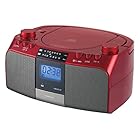 コイズミ CDラジオ AM/FM ワイドFM対応 大型液晶 レッド SAD-4705/R