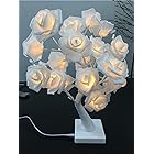 Yuuming LEDローズライトLEDテーブルライト24 暖かい白 LED USBおよびバッテリ駆動 結婚式 ホーム パーティー 誕生日 バレンタインデー フェスティバル 室内装飾用 高さ約45cm (White Rose)