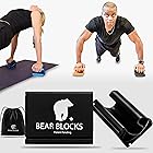 Bear Blocks プッシュアップバー 安全なプッシュアップボード 筋力トレーニング 腕立て伏せスタンド ホームジム&旅行フィットネスに最適 軽量 滑り止め 体重トレーニング ワークアウトブロック