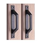 xing 炭素鋼の滑走の納屋のドアハンドルの木製のゲートのドアの引きのハンドル19.6cm ブラック