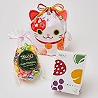 新宿高野 招き猫巾着袋E ホワイト 洋菓子 ギフト スイーツ セット (フルーツチョコ /果実サブレ)