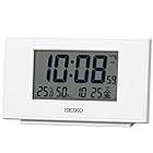 セイコークロック(Seiko Clock) 置き時計 白パール 本体サイズ:7.8×13.5×3.8cm 目覚まし時計 電波 デジタル カレンダー 温度 湿度 表示 SQ790W