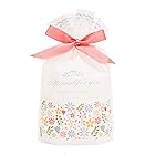 Hibridge TAKASUE ラッピング袋 リボン マチ付き かわいい プレゼント用 10枚入 贈り物 包装【ホワイト】