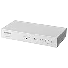 BUFFALO Giga対応 金属筐体 電源内蔵 8ポート LSW6-GT-8NS/WH ホワイト スイッチングハブ マグネット 壁掛け設置対応