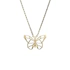 [La Menagerie] 蝶々 バタフライ ゴールド ネックレス オリガミアニマルジュエリー ジオメタリック 18kgp 金