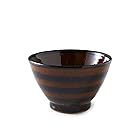 Rikizo 茶碗 クラフトライスボウル 和ボウル型飴釉黒巻帯 直径11.7×高さ7.8cm 日本製 R-887127