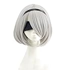 耐熱コスプレウィッグ NieR: Automata 2B 9S A2 ヨルハ二号B型 風 ウィッグ かつら コスプレ cosplay wig仮装 学園祭 シルバー (2B)