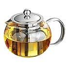 【morningplace】 ガラス ティーポット 耐熱 耐冷 かわいい ずんぐり ホット コーヒー 紅茶 に (650ml)