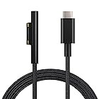 Sisyphy Surface to USB Type C 急速充電ケーブル「ナイロン 1.8m」、Surface Connectポートを 45w15v以上のPDアダプター必要、充電用にType-c Surface電源配信に接続します、Micro
