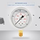 圧力計、 G1 / 4圧力計 0-400Bar /0-5800PSI、63mmのダイヤルプレート、水圧ダブルスケール圧力計、bar/PSI測定用万能圧力計、圧力測定ツール