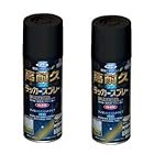 アサヒペン 高耐久ラッカースプレー ３００ＭＬ 黒 スプレー用箱入り ２本セット