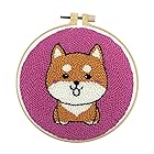 パンチ針キット、diy Rugフックキット刺繍糸rugパンチニードルフープ, 子犬