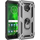 ミリタリーグレード ドロップ インパクト モトローラ Moto G6ケース 360度メタル回転リング キックスタンドホルダー 磁気カーマウントアーマー 高耐久耐衝撃カバー Moto G6電話保護ケース