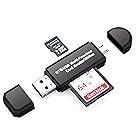 SDメモリー カードリーダー USBマルチカードリーダー 多機能 OTG SD/Micro SDカード両対応Micro usb/USB接続 Windows/New Macbook/Huawei/Xperia/ASUS/Androidなどの機種に対