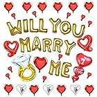 KINOKINO プロポーズ バルーン セット WILL YOU MARRY ME ハート 指輪 アルファベット アルミ 風船 飾りつけ