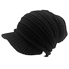 [Nogees] つば付きニット帽 カジュアルに使い倒せる便利なつば付きニットキャップ メンズ フリーサイズ (ブラック)