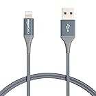 Amazonベーシック USB-A -ライトニングケーブル 高耐久ダブルナイロン iPhone充電 Apple MFi認証 iPhone 14/13/13 Pro/12/SE(第2世代)/iPad 各種対応(1.8m ダークグレー)