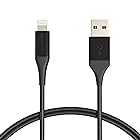 Amazonベーシック USB-A -ライトニングケーブル 高耐久シリーズ iPhone充電 Apple MFi認証 iPhone 13/13 Pro/12/SE(第2世代)/iPad 各種対応(ブラック 0.9m 2本セット)