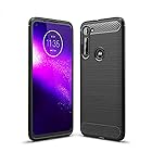 Motorola G8 ケース【MARR】 スマホケース 炭素繊維カバー TPU シリコン ケース 保護バンパー 弾力性付き MOTO G8用 耐衝撃 (ブラック)