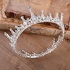 クラウンティアラ 女性のためのレトロな結婚式ウェディングブライダルティアラ王冠ジュエリーヘアアクセサリー誕生日ブライダルパーティーページェントヘアアクセサリー 誕生日やその他の特別な日に (色 : White, Size : 15x5.5cm)
