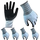 富士手袋工業 25-12 メガトンパワー 耐切創 手袋 レベル5 作業用 防刃 背抜き 耐油 (5ペア、LLサイズ)
