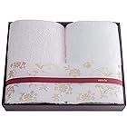 今治タオル ギフト sara-la (さらら) 「彩-irodori-」 バスタオル 2枚 ピンク/ホワイト 日本製