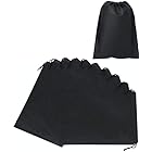 Goods online store Chocople 収納袋 巾着 不織布 収納 10枚入り ラッピング 収納 袋 (黒, 45×55cm)