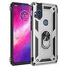 Jielangxin Kejiケース Motorola One Hyper ケースカバー 360度回転リングホルダー キックスタンドケース Motorola Moto One Hyper XT2027-1 XT2027-3ケースカバー シルバー