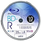 リーダーメディアテクノ BD-R ブルーレイディスク 25GB CPRM対応 6倍速 ホワイトレーベル 10枚組 Lazos LーB10P/2662 x2個セット