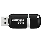 Gigastone V10 32GB USBメモリ USB 2.0 キャップレス タイプ スライド式 ブラック