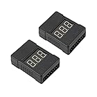 2PCS 2in1 1-8s Lipoバッテリー電圧テスター、RC低電圧ブザーアラーム、1-8s Lipo/Li-ion/LiMn/Li-Fe用バッテリーモニターチェッカーテスター、電磁アクセサリー