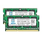 Motoeagle PC3-8500 DDR3 1066Mhz 4GB×2枚 ノートPC用メモリ1.5V 204Pin CL7 Non-ECC SO-DIMM Mac 対応 高い効率操作