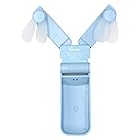 ハンディ 扇風機 USB充電 Yminifan ダブルファン 2WAY ポータブル ミニ扇風機 折りたたみ 持ち運びに便利 V36 （Light blue 水色）