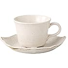 エールネット(Ale-net) コーヒーカップ カップ＆ソーサー 白均窯 コーヒー碗皿 (幅)11.4×(奥行き)9×(高さ)7cm 170ml 陶器 美濃焼