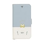 NATURALdesign sakana to neko iPhone8/7/6s/6専用手帳型スマホケース Bタイプ iP7-DISH01 ブルー