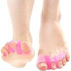 足指サポーター 足指 広げる シリコン素材 伸ばす 人気 簡単着脱 水洗い可能 左右兼用２個セット (ピンク)