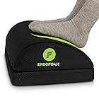 ErgoFoam 高さ2段階調節可能 デスク用フットレスト（メッシュ）- ティアドロップ型 整形外科デザイン - 大型 高級 デスク下設置型 足置き台 - 最も快適 机の下 フットスツール 腰/背中/膝の痛み対策 ブラック