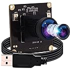4K USBカメラ ELPカメラモジュール マイク付き コンピュータ用 ミニUVC USB2.0 ウェブカメラボード 170度魚眼レンズ付き 工業用ライトバーン PCカメラ オーディオビデオ Webカメラ Pluy and Play Window