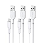 Anker PowerLine II ライトニングUSBケーブル MFi認証 超高耐久 iPhone 14 / 13 / 12 / SE (第3世代) / iPad 各種対応 (0.9m ホワイト × 3本)