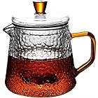 【morning place】 コーヒー ポット 紅茶ポット おしゃれ 波状ガラス 可愛い 急須 素敵 デザイン (450ml)