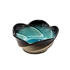 美濃焼 山作窯 「 花のうつわ 」 花型 小鉢 ミニボウル 皿 3寸 直径約9cm トルコブルー 水色 日本製 520-0156