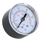 Annadue 圧力ゲージ 圧力計 プレッシャーゲージ 汎用形圧力計 BSPT圧力ゲージ 小型圧力計 埋込型 1/8インチBSPT (0-15psi,0-1bar)