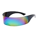 [Prosool] メタルヒーロー 近未来風 カチューシャ パーティー用、飲み会、バイク用など バーベキュー 宴会用に メタリック感を演出できます 眼鏡 サングラス UV 400防止 (Rainbow)