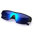 [TINHAO] 偏光レンズ スポーツサングラス TR90フレーム めがねの上から掛ける 偏光オーバーグラス UV400 紫外線カット バイク用サングラス/釣りサングラス/ゴルフサングラス/トライブサングラス (ブルーミラー)