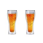 【morning place】 ダブルウォール ビール グラス ビアグラス タンブラー お洒落 スタイリッシュ 500ml (2個セット)